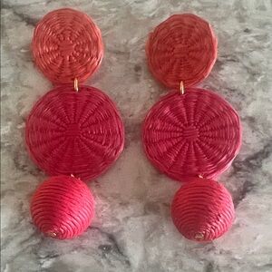 J crew ~ like new earrings 3 1/2 inches total. Great statement earrings 🧡🩷❤️